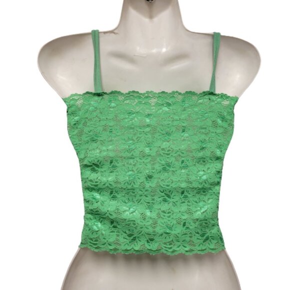 Girls Teens Green Lace Top Petite Women Crop Top Short Camisole - Picture 3 of 9